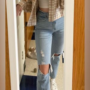 Abercrombie ripped high rise jeans